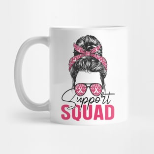 Messy Bun Support Squad Breast Cancer Awareness Mug